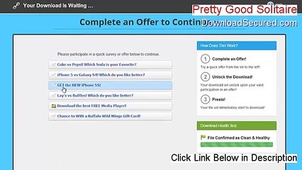 Pretty Good Solitaire Download - Instant Download 2015