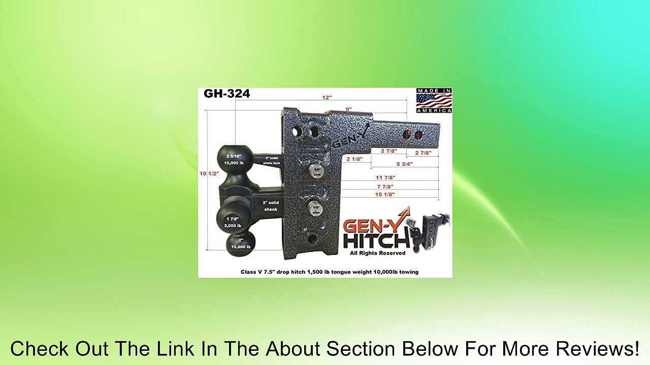 GenY 524 2" 15,000 lb Drop Hitch,Pintle/Ball Mount Combo Hitch,Tri-Ball Mount,Adjustable Pintle/Lunette Review