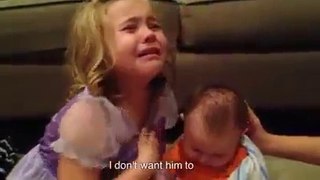 Little Girl Crying For Her Brother