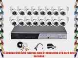 iPower Security SCCMBO0014-2T 16 Channel 2TB HDD Full D1 DVR Security Surveillance System with