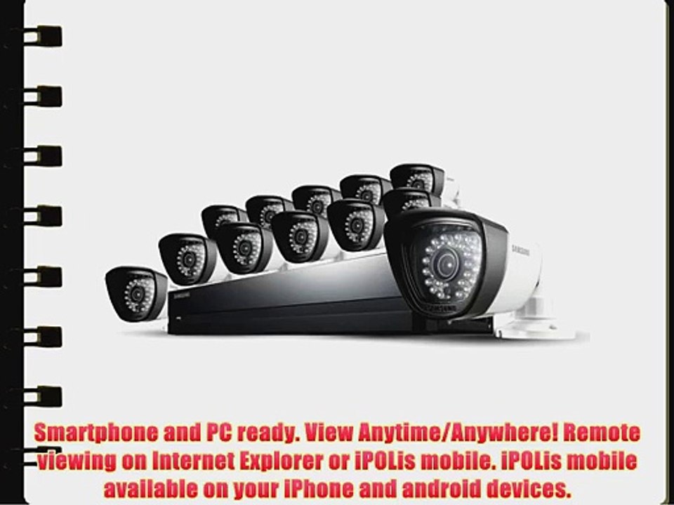 Samsung SDS-P5122 16 Channel CCTV Surveillance DVR Security System 1TB HDD 12 720TVL Box Cameras