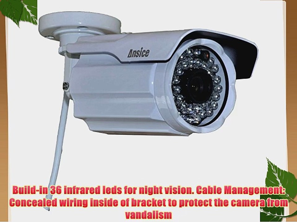 CCTV Camera(White) Day Night 36 Infrared Leds Wide Angle 3.6mm 1000tvl Cmos with Ir-cut Bullet