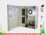 12V DC 18ch 29 Amps Power Supply Box for CCTV Security Cameras Fused UL LISTED