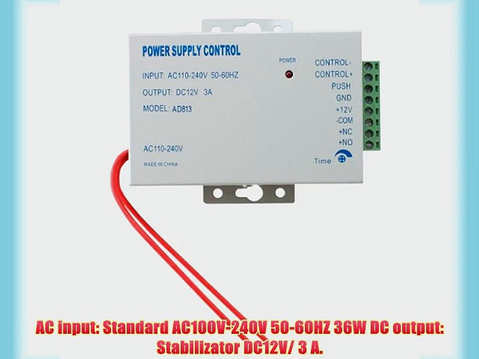 AGPtek? AC 110-240V to DC12v 3A 36w Power Supply for Door Access Control System Power Supply