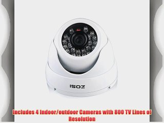 Download Video: ZOSI 8CH Channel DVR 800TVL Outdoor Vandalproof Dome IR CCTV Video Home Security Camera System