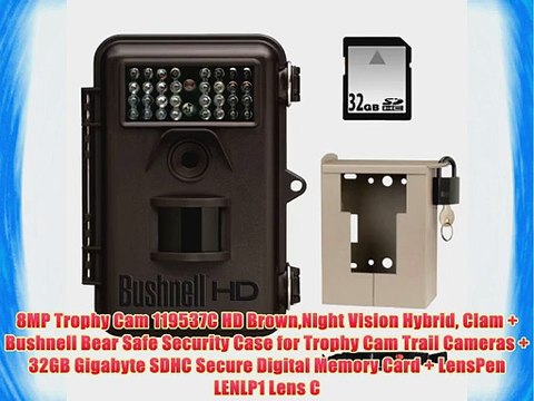 8MP Trophy Cam 119537C HD BrownNight Vision Hybrid Clam Bushnell Bear Safe Security Case