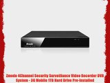 Zmodo 4Channel Security Surveillance Video Recorder DVR System - 3G Mobile 1TB Hard Drive Pre-installed