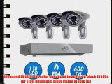 SVAT PRO 8CH H.264 1 TB Smart Security DVR with 4 Ultra Hi-res Outdoor Surveillance Cameras