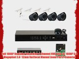 GW Security 4 Channel 1080P PoE NVR HD IP Security Camera System with 4 Indoor/ Outdoor 2.8-12mm