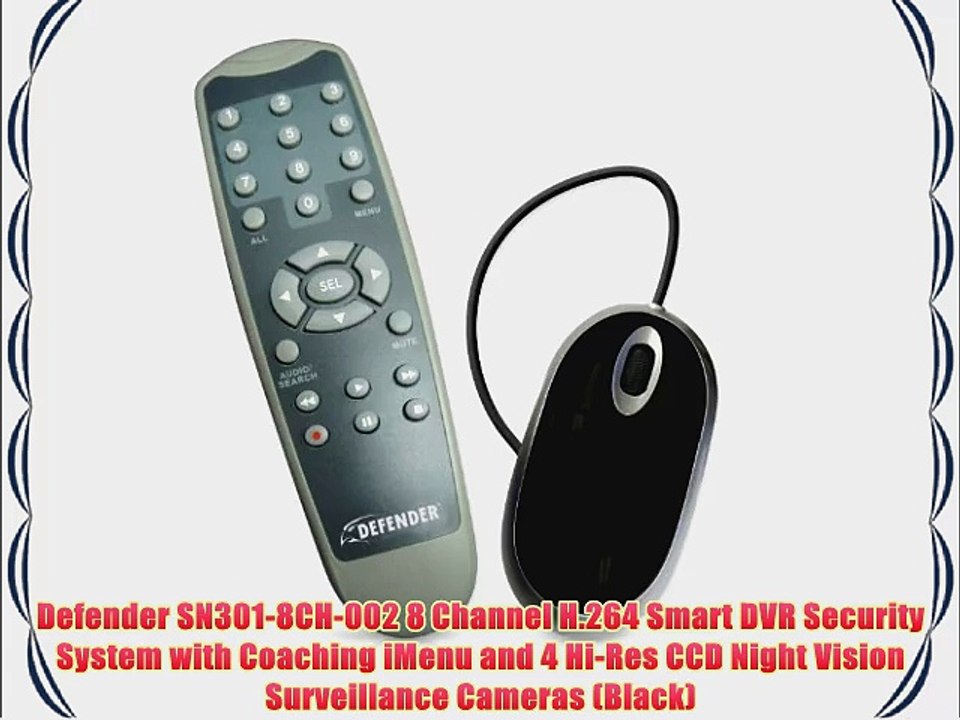 Defender SN301-8CH-002 8 Channel H.264 Smart DVR Security System with Coaching iMenu and 4