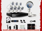 Zmodo 8Channel DVR CCTV Security Camera System w/8 700TVL Hi-Resolution Night Vision Outdoor
