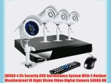 ZMODO 4 Ch Security DVR Surveillance System With 4 Outdoor Weatherproof IR Night Vision Video