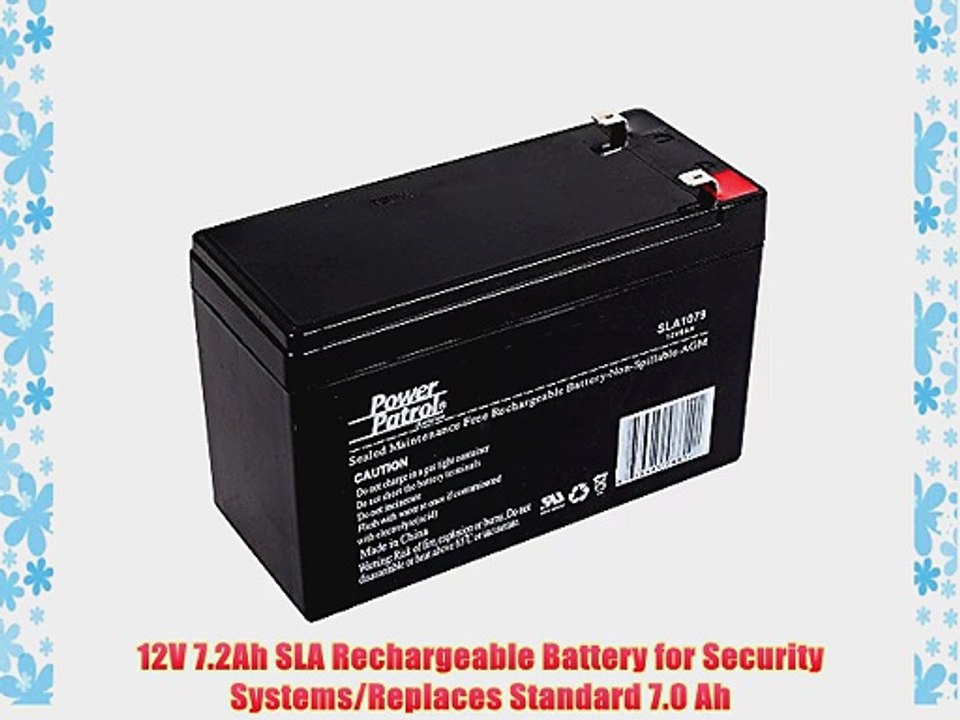 12V 7.2Ah SLA Rechargeable Battery for Security Systems/Replaces Standard 7.0 Ah