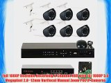 GW Security 8 Channel 1080P PoE NVR HD IP Security Camera System with 6 Indoor/ Outdoor 2.8-12mm