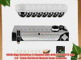 GW Security 8 Channel CCTV DVR Outdoor / Indoor Security Camera System with (8) 1000TVL 720P
