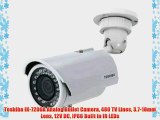 Toshiba IK-7200A Analog Bullet Camera 480 TV Lines 3.7-10mm Lens 12V DC IP66 Built in IR LEDs