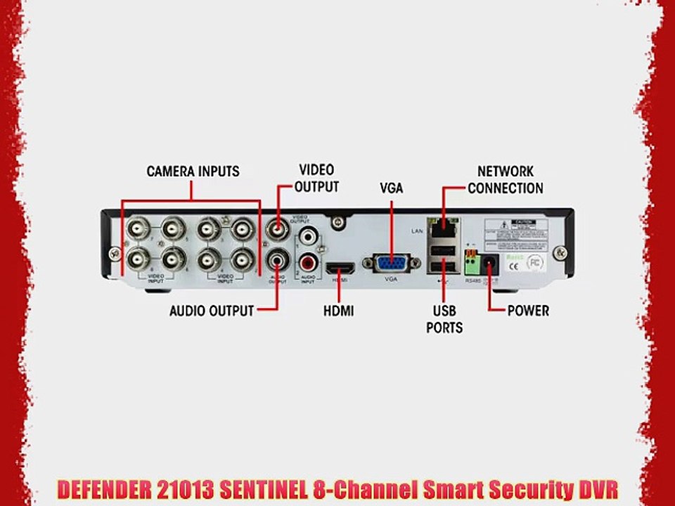 DEFENDER 21013 SENTINEL 8-Channel Smart Security DVR
