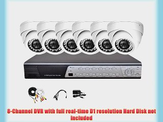 iPower Security SCCMBO0005 8 Channel Full D1 DVR Security Surveillance System with 6 850TVL