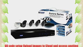 KGUARD SecurityInc. AR421-CKT001-500GB Aurora Series Home Security System 4 Channel QR Cloud