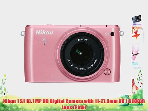 Nikon 1 S1 10.1 MP HD Digital Camera with 11-27.5mm VR 1 NIKKOR Lens (Pink)