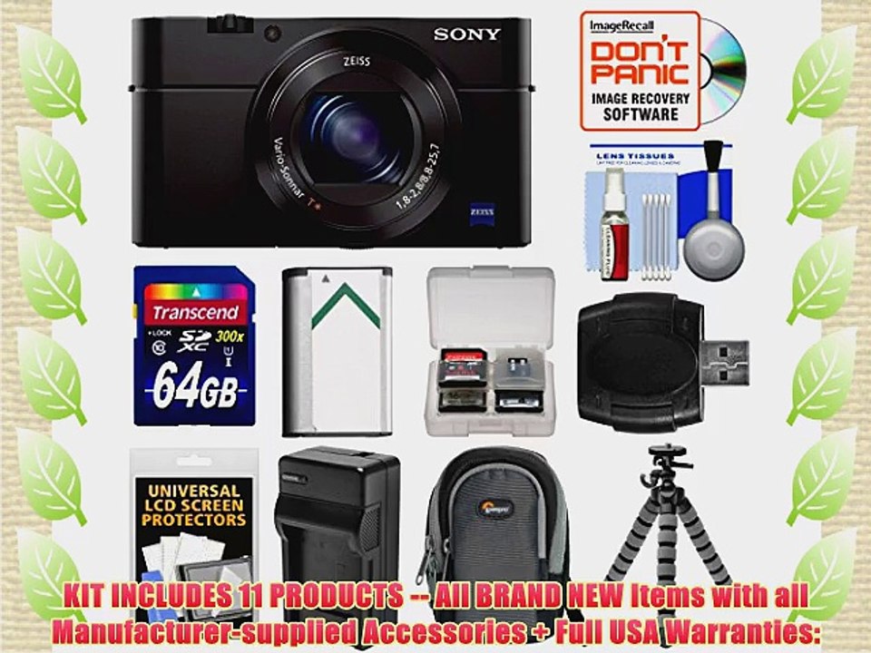 Sony Cyber-Shot DSC-RX100 III Wi-Fi Digital Camera with 64GB Card   Battery