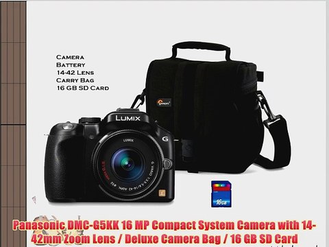 Panasonic DMC-G5KK 16 MP Compact System Camera with 14-42mm Zoom Lens / Deluxe Camera Bag /