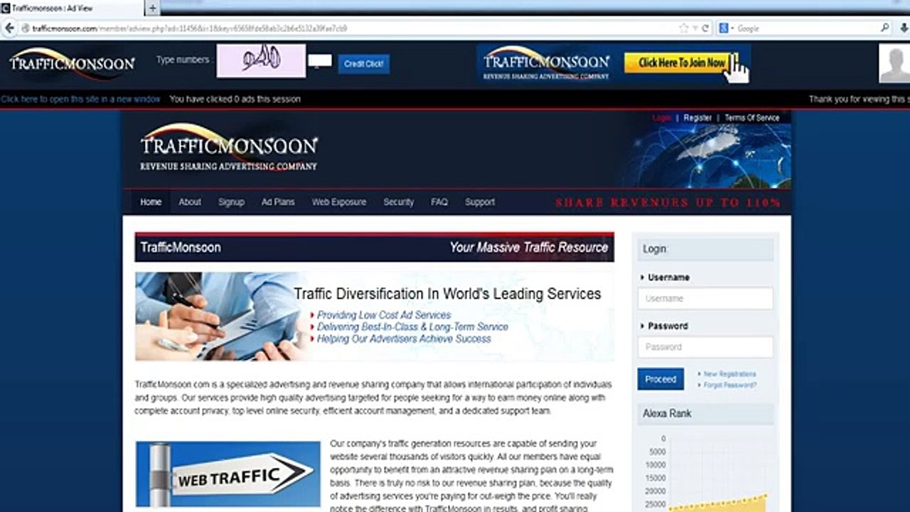 Gana Dinero con Trafficmonsoon Ptc que Paga (Con Comprobante de Pago)