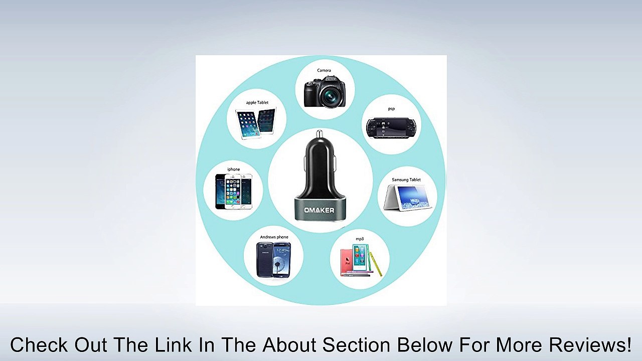 [Most Powerful Car Charger Ever]Omaker Intelligent 6.6A / 33W Premium Aluminum 3 USB Car Charger With Smart Sharing IC for each USB Port-tarnish(Hassle Free Replacement or Money back in three months) (Tarnish) Review