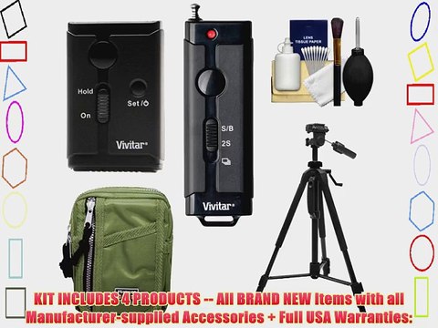 Vivitar Universal Wireless and Wired Shutter Release Remote Control with Travel Case Tripod