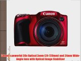 Canon Powershot SX400 IS 16MP Digital Camera (Red) with 720p HD Video and 30X Optical Zoom