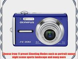 Olympus FE-330 Blue 8.0 MP Digital Camera w/ 5x Optical Zoom Image Stabilization