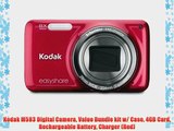 Kodak M583 Digital Camera Value Bundle kit w/ Case 4GB Card Rechargeable Battery Charger (Red)