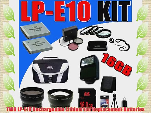 TWO LP-E10 Lithium Ion Replacement LPE10 Battery for Canon EOS Rebel T3 Digital SLR Camera