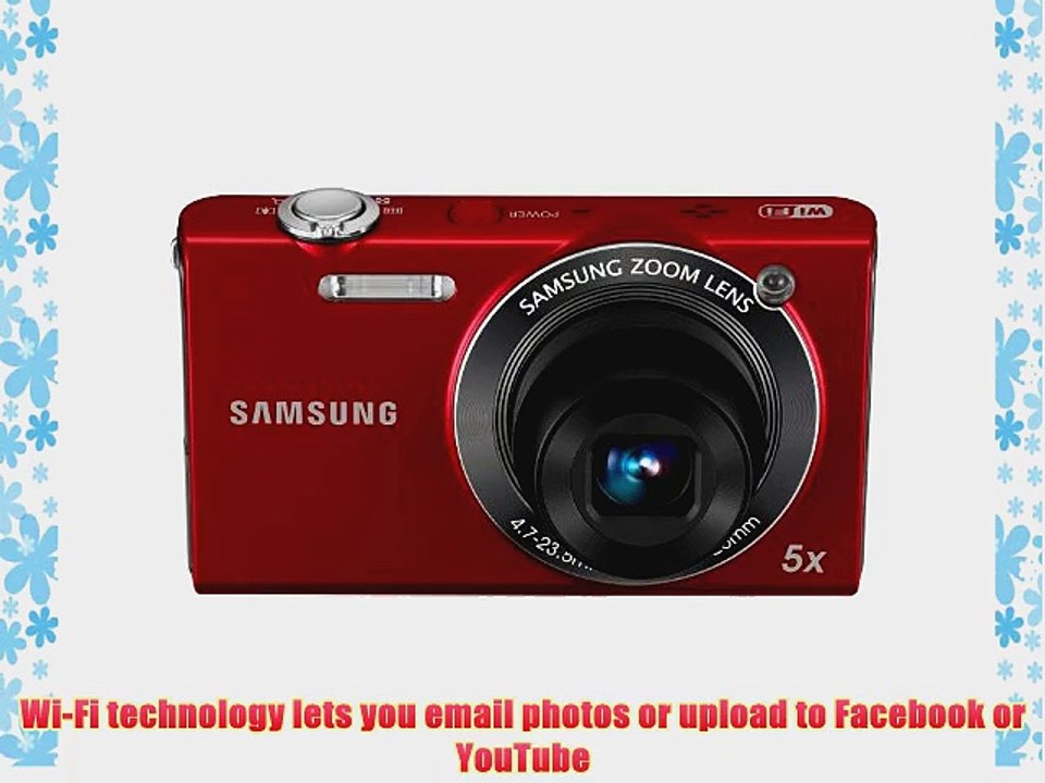 Samsung EC-SH100 Wi-Fi Digital Camera with 14.2 MP 5x Optical Zoom and Touchscreen (Red)