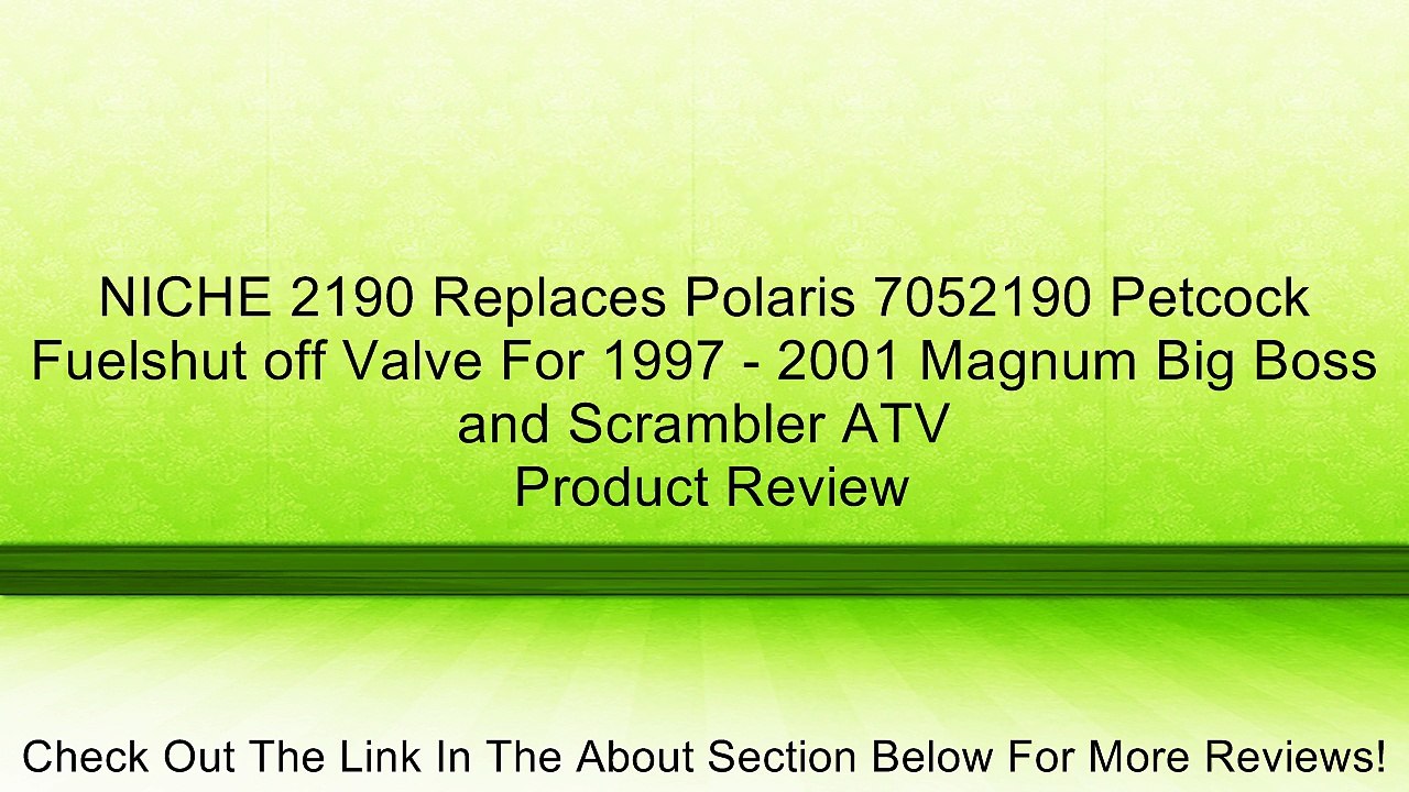 NICHE 2190 Replaces Polaris 7052190 Petcock Fuelshut off Valve For 1997 - 2001 Magnum Big Boss and Scrambler ATV Review