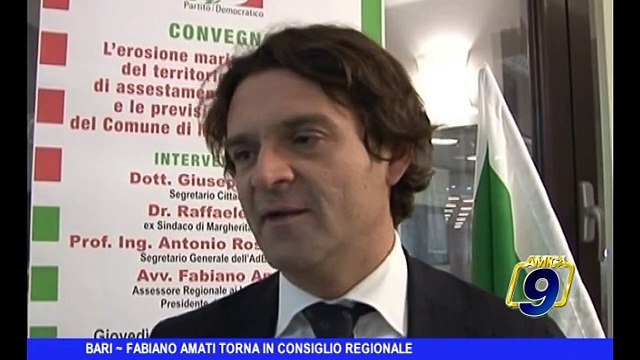 BARI | Fabiano Amati torna in consiglio regionale