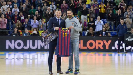 Caluroso recibimiento del Palau a Sarunas Jasikevicius