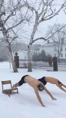 Committed Swimmers Won't Let a Blizzard Stop Their Practice