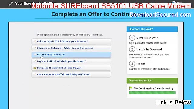 Motorola SURFboard SB5101 USB Cable Modem Free Download [Download Now]