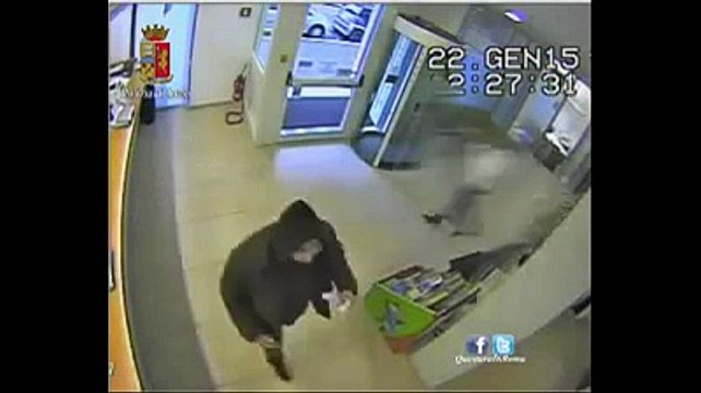 Roma - Tenta rapina in banca in Via Flaminia, arrestato (30.01.15)