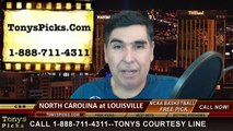 Louisville Cardinals vs. North Carolina Tar Heels FreePick Prediction NCAA College Basketball Odds Preview 1-31-2015