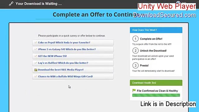 Unity Web Player Key Gen (Instant Download 2015)