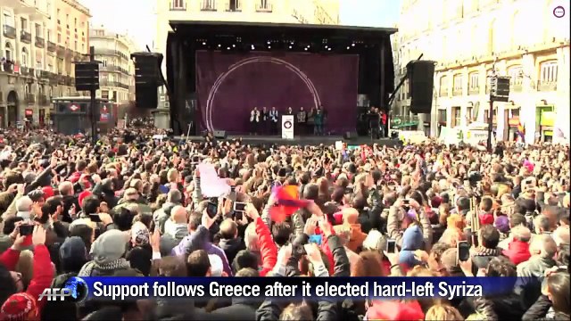 Tens of thousands march to support Spanish anti-austerity party