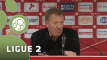 Conférence de presse Stade Brestois 29 - US Orléans (1-1) : Alex  DUPONT (SB29) - Olivier FRAPOLLI (USO) - 2014/2015
