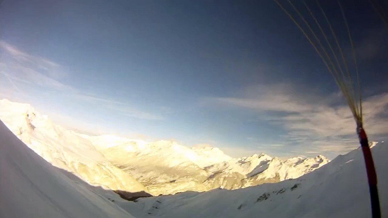 1st run 1st tracks 2015-01-31 - JB suivi Renaud speedriding Valfrejus