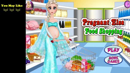 ▐ ╠╣Đ▐►  Frozen Games - Pregnant Elsa Food Shopping game