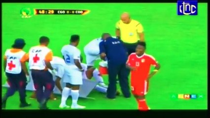 CAN2015: Un Léopard de la RDC écrasé par la voiture de l'équipe soignante.