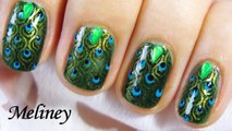 KONAD STAMPING NAIL ART - EMERALD PEACOCK NAILS DESIGN - Green Tutorial Fashion Easy Simple