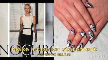 Monochrome nails, latest in fashion 2013