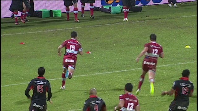 TOP14 - Lyon-Racing: Essai Brice Dulin (RAC) - J17 - Saison 2014/2015